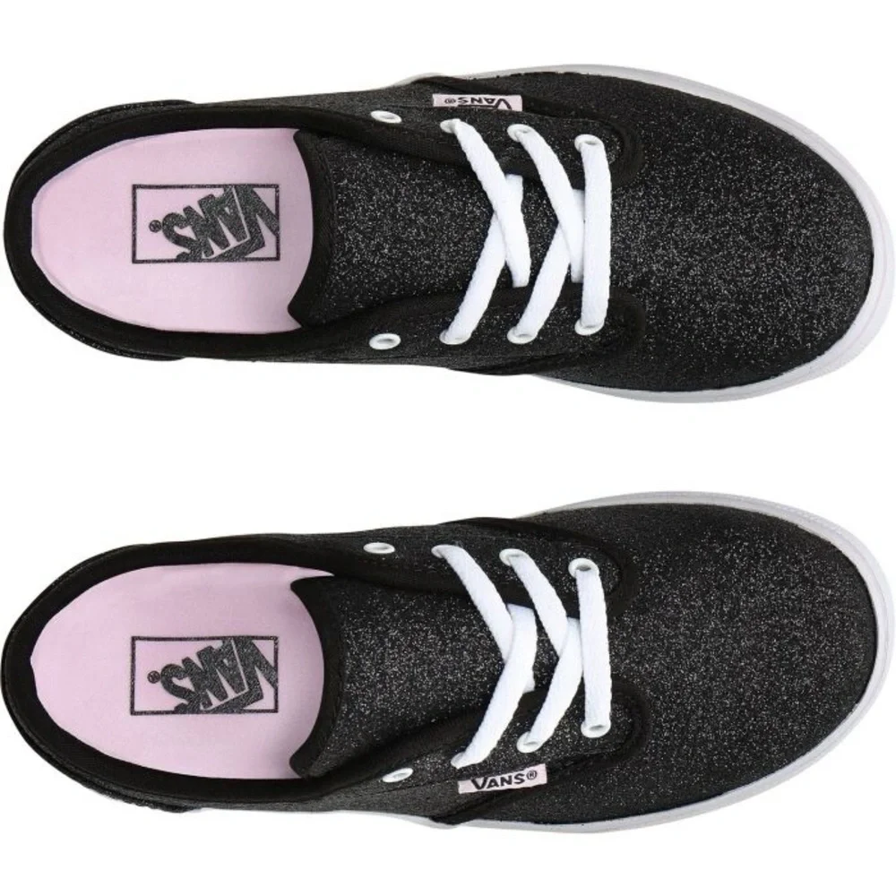 NEW Glitter Black Vans Off The Wall Sparkle Low Top Sneaker Atwood Lilac Snow
